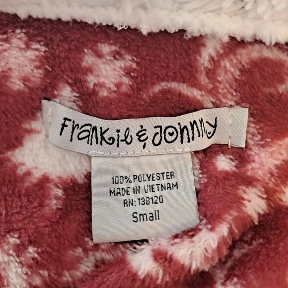 Frankie & Johnny Pajama Top Women's Size Small Plush Hoodie Burgundy Soft - Picture 5 of 8